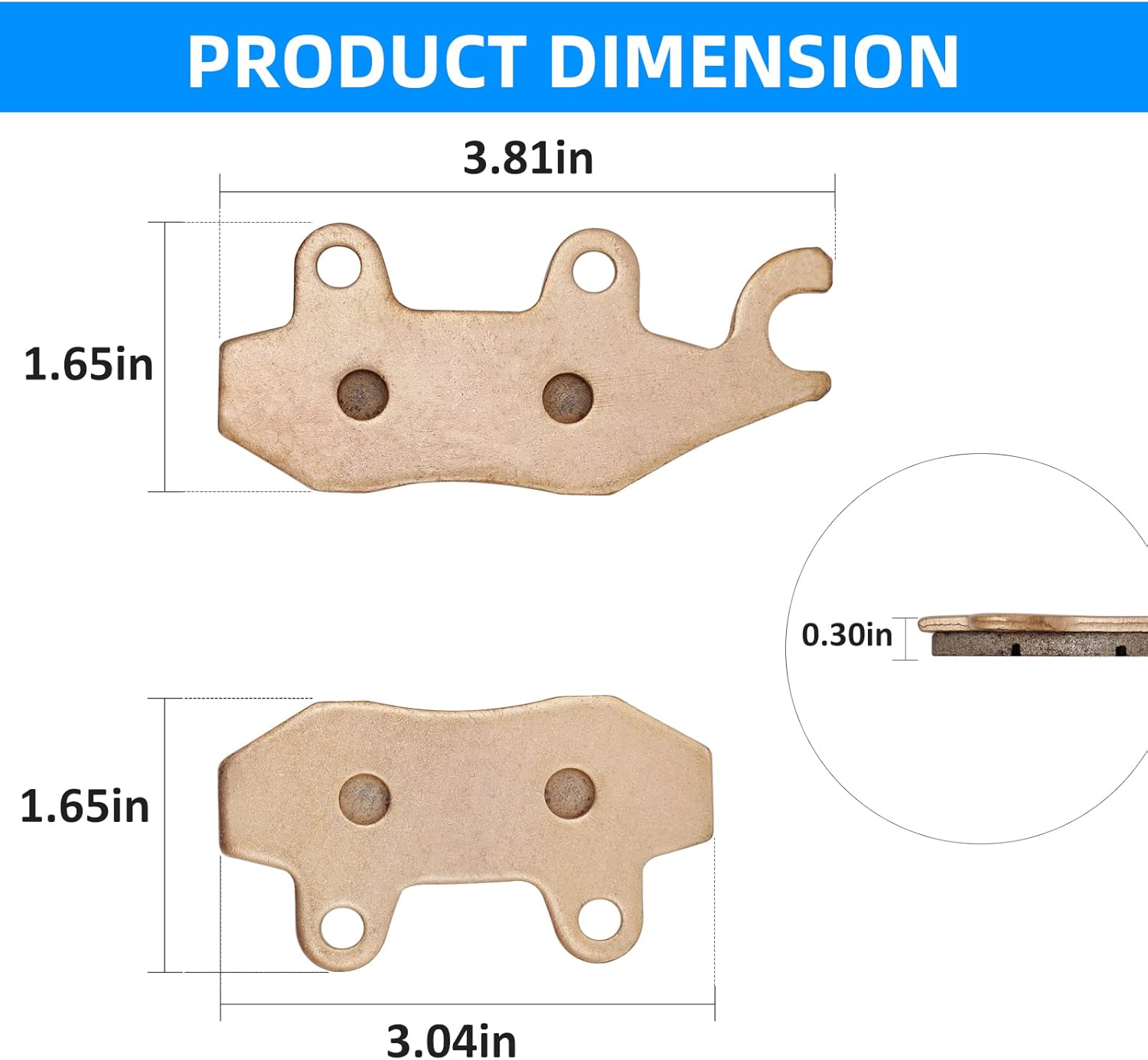 Brake Pads Front Rear Sintered for Can-Am Maverick 2013-2018 Commander Max 800 1000 2014-2020,OEM# 715500335 715500336 705601147 705600398