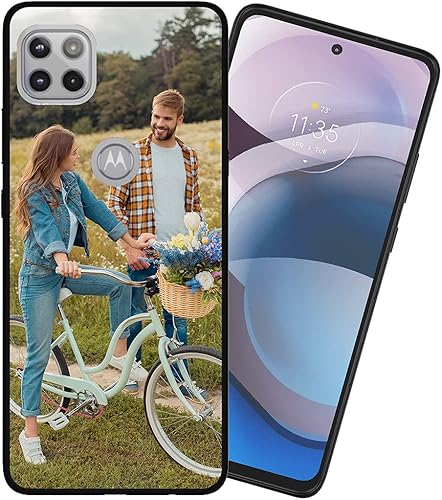 Miniatura 2 de Styletify Funda de fotos personalizada para Motorola One 5G Ace 2021Moto One 5G UW ACE, funda de silicona a prueba de golpes, funda protectora negra