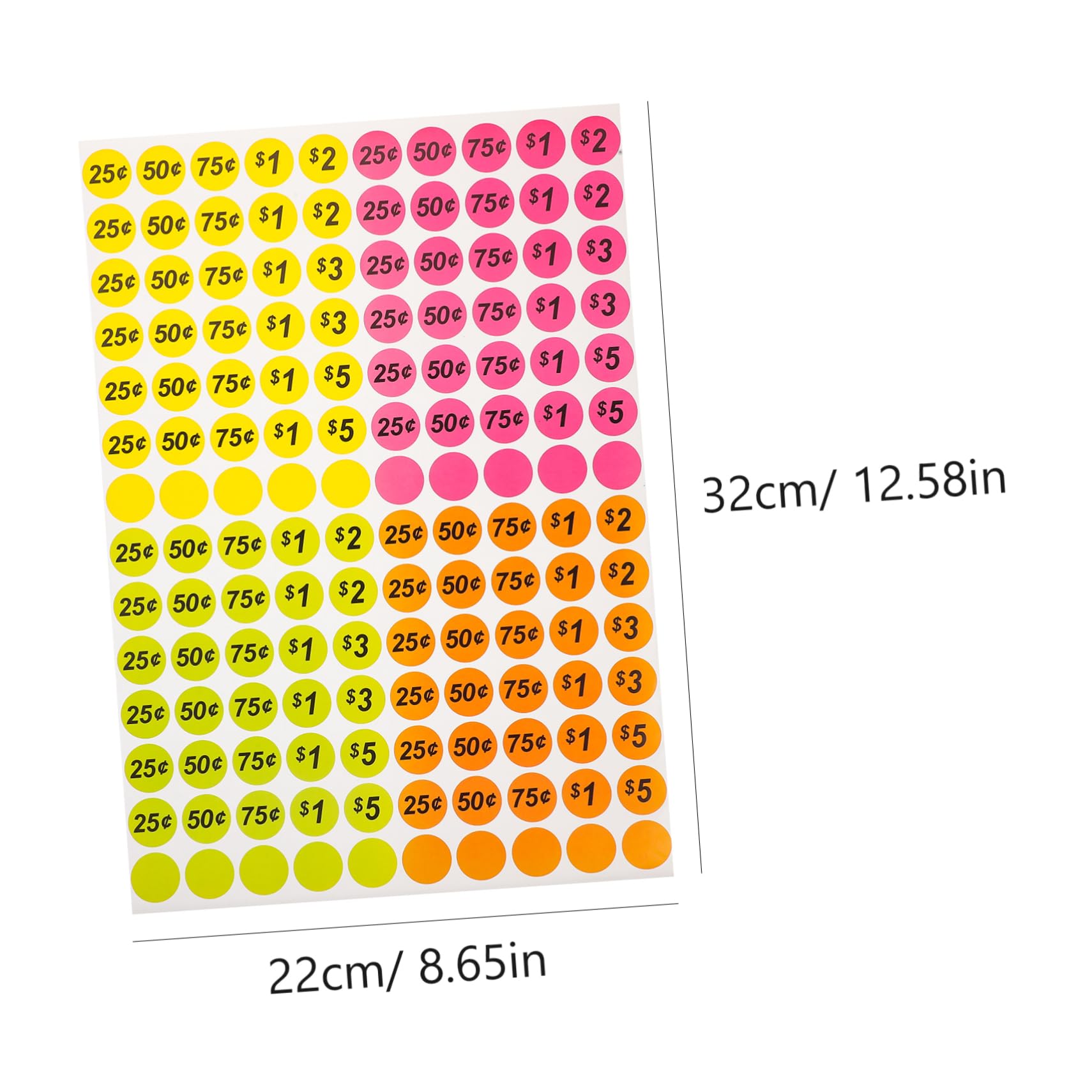 ERINGOGO 25Sheets Stickers Label Stickers for Supermarket Garage and Retail Pricing Adhesive Numeric Labels for Euro Pricing