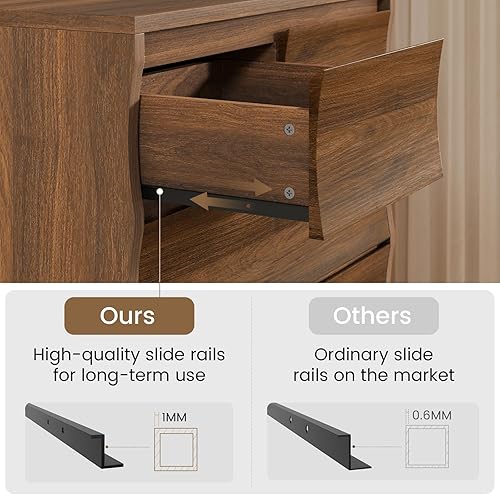 Miniatura 7 de Cómoda alta para dormitorio, cómoda de 52.8 pulgadas de alto con 7 cajones, cómodas de madera y cómodas, organizadores de cajones verticales