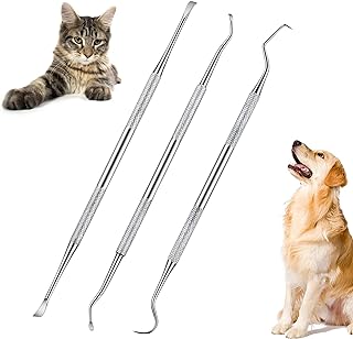 Tartar Remover for Dogs, Tartar Remover Set for Dogs and Cats, 3 Piece Teeth Cleaning Set, Scaler for Dogs, Tartar Remover Double-Sided Stainless Steel, Dog Dental Care for Tartar Removal product image