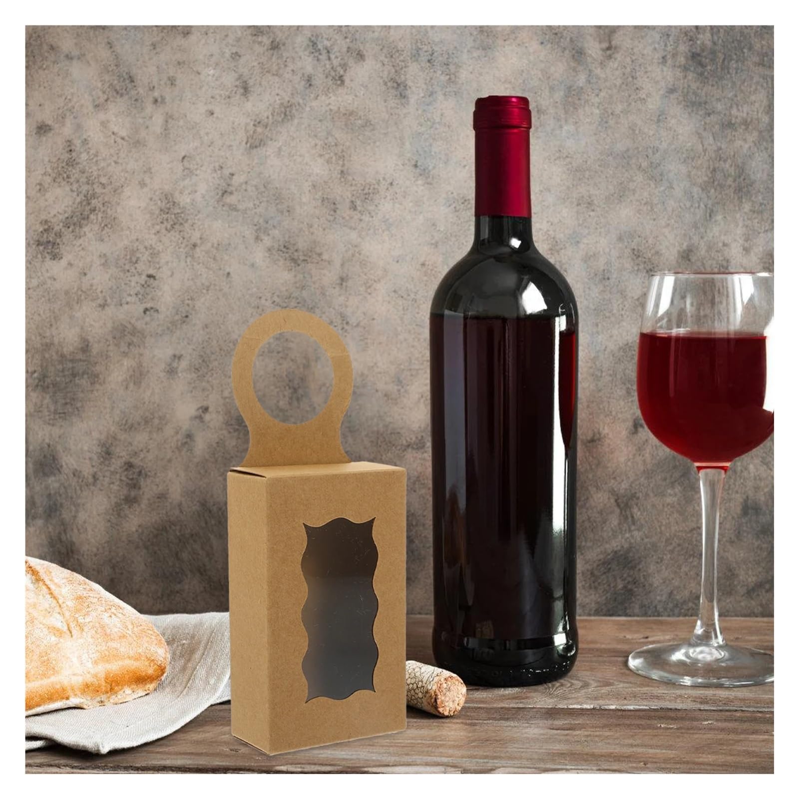 Scatola regalo per vino, 25 pezzi, scatole da appendere con maniglia per finestra, per riporre gioielli
