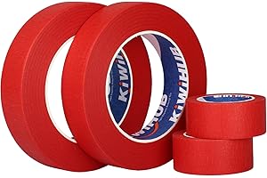 Red Duct Tape 1 inch, 4 Pack Painters Tape