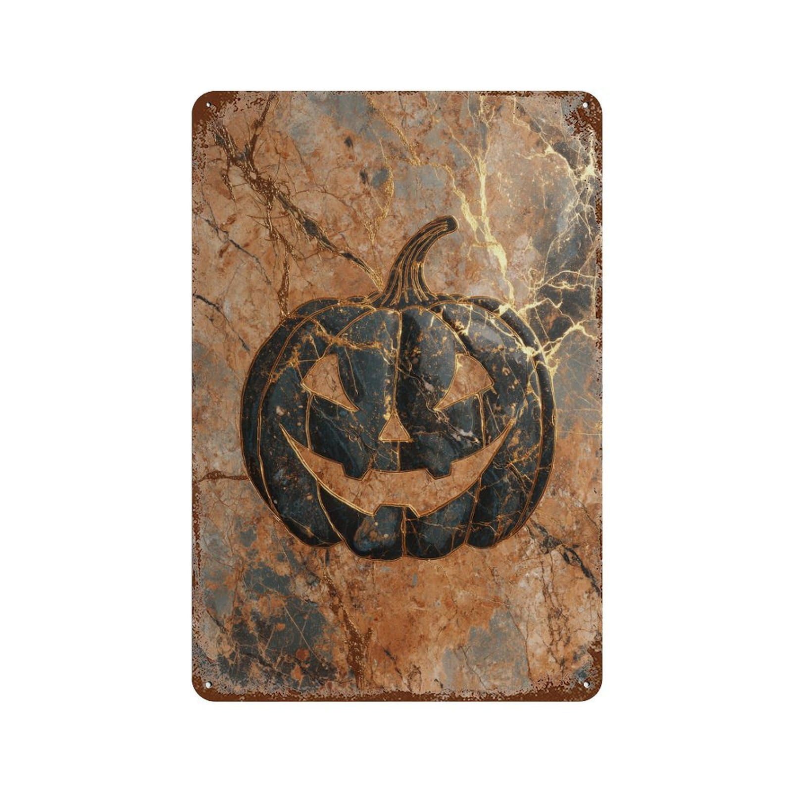 Halloween Pumpkin Wall Art Decorative Tin Sign 11.8"x7.9", for Garage, Bar And Workshop Decor, Novelty Wall Decor