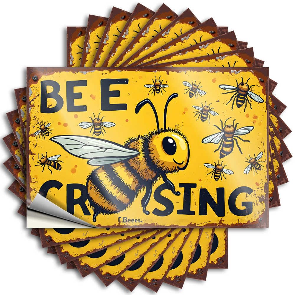 Boys Bumper Helmet | Bee Crossing: A Vibrant Gathering of Honeybees Funky Sports Sticker Pack(6X9CM)