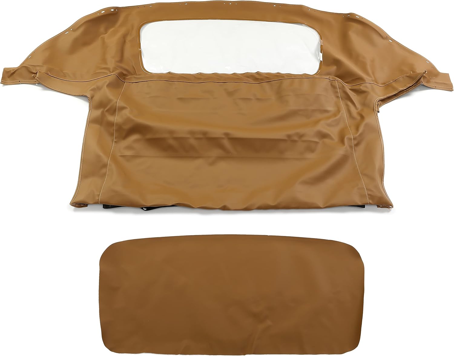 HECASA Replacement Convertible Soft Top Compatible with 1990-2005 Mazda Miata MX5 MX-5 with Plastic Window, Cabrio Soft Roof Tan Premium Grade Sailcloth Vinyl