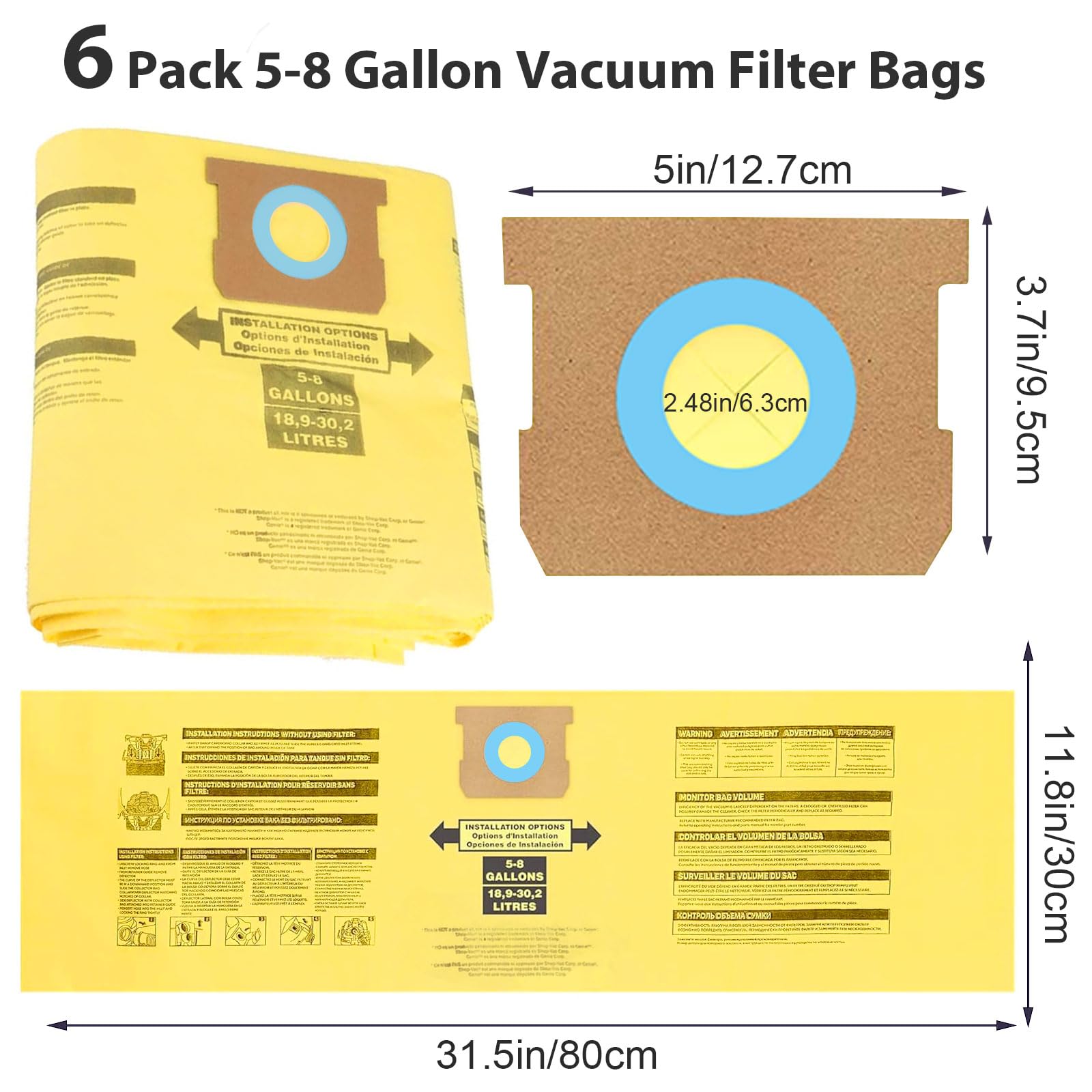 Lot De 5 Sacs De Rechange Pour Aspirateur Hoover - Tissu Non Tissé, Compatible Smart, Aura, Action Pets, Allergy, Etc.