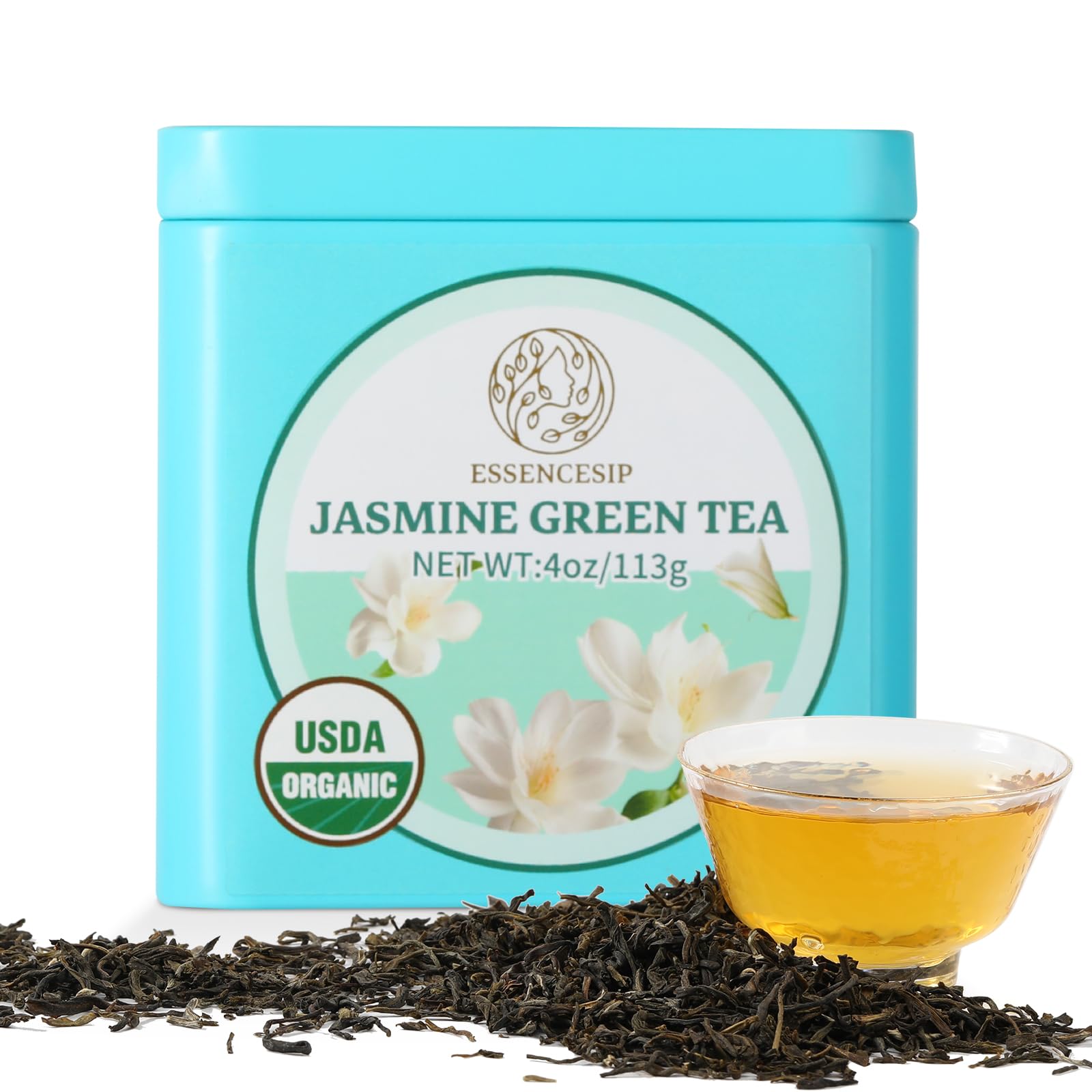 Amazon.com : Essencesip Organic Jasmine Green Tea Loose Leaf, 4oz