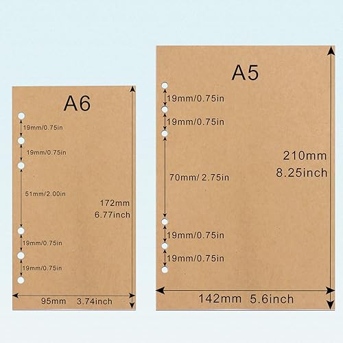 Miniatura 3 de Toplive - Papel de repuesto A5, 3 unidades Toplive de papel grueso recargable de 3.53 ozm, 6 agujeros, hojas sueltas, 135 hojas (270 páginas) para