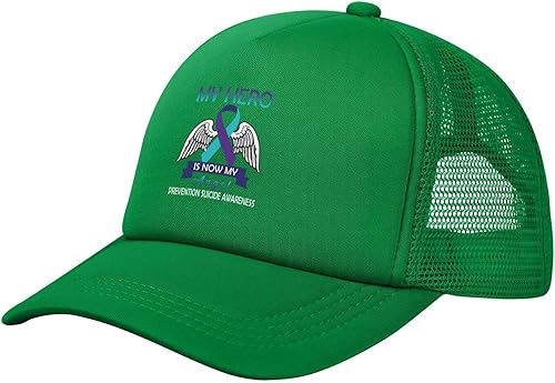 Miniatura 2 de My Hero is Now My Angel Prevention Suicide Awareness Trucker Hats for Men and Women Adult Mesh Cap Baseball Cap Dad Hat Adjustable Breathable Caps
