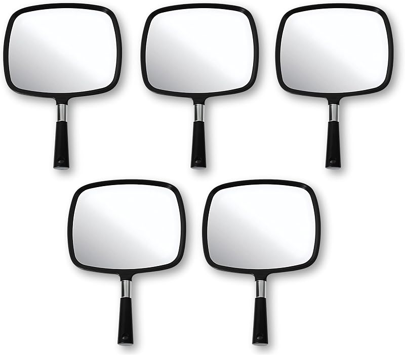 Espelho de mão MIRRORVANA retangular preto, 13 pol. x 9 pol., Pacote com 5