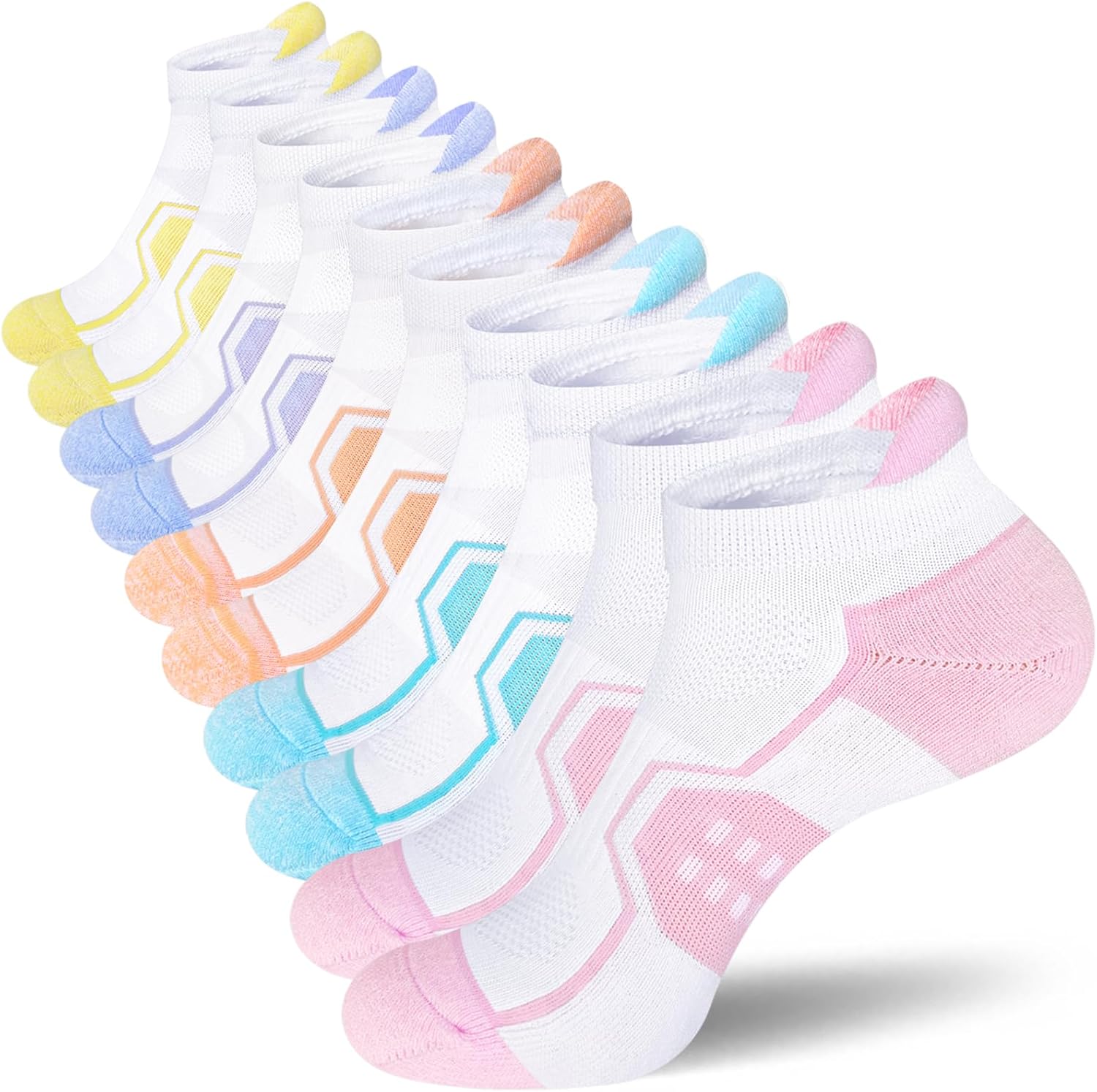 Womens Ankle Comfort Cushioned Anti-blister Wicking Athletic Running Socks 5 Pairs