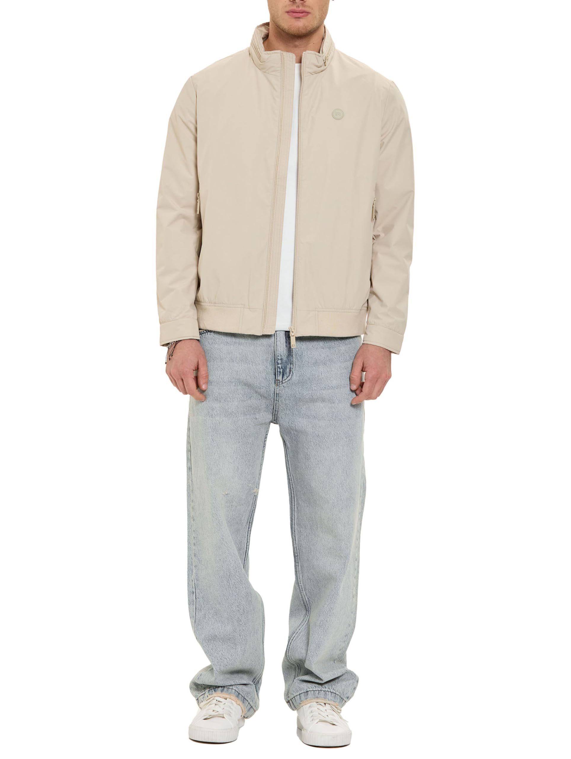 Redbridge Giacca da mezza stagione, leggera, con cappuccio nascosto nel colletto alto, casual, per la primavera e l'autunno