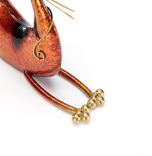 Miniatura 5 de Aayla Estatua de gato marrón de hierro de 10.5 pulgadas de largo, estatua de gato perezoso, regalo para amantes de los gatos para decoración de