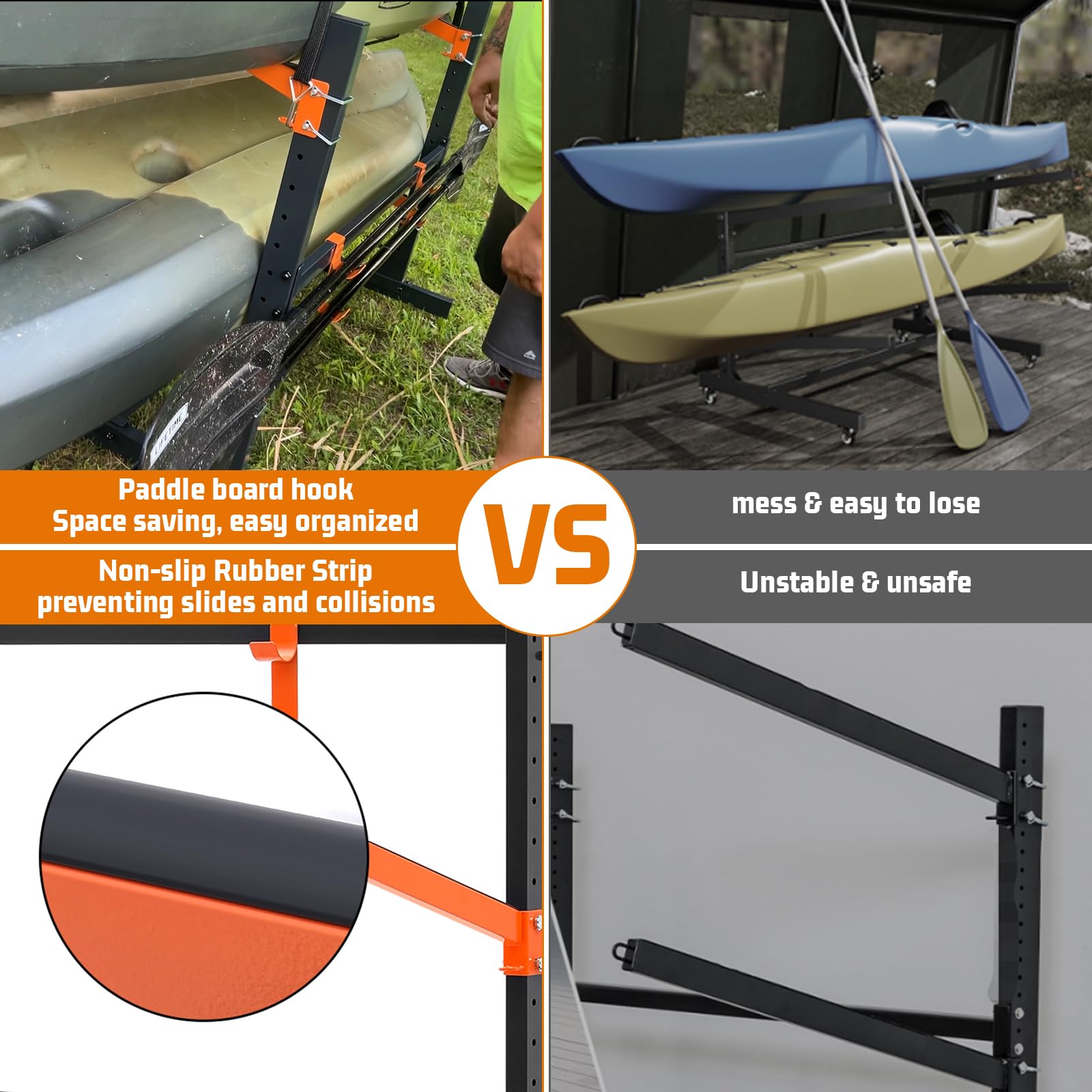 Amazon.co.jp: UOKRR カヤック収納ラック 自立式カヤックラック