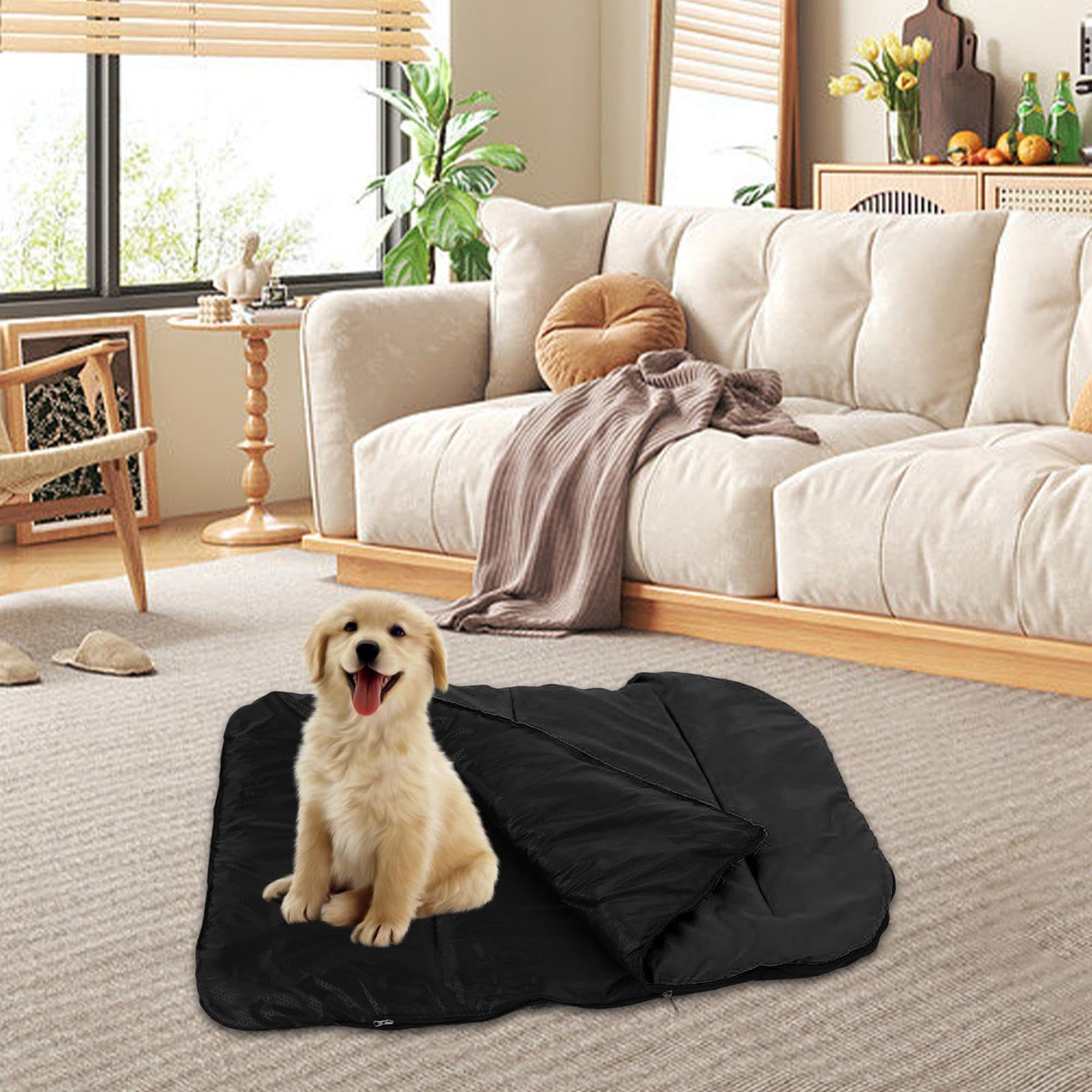 Tapis chauffant pour chiot Température réglable, avec fermeture éclair, Lit | Électrique Adapté pour le camping, la randonnée avec sac à dos, le trekking