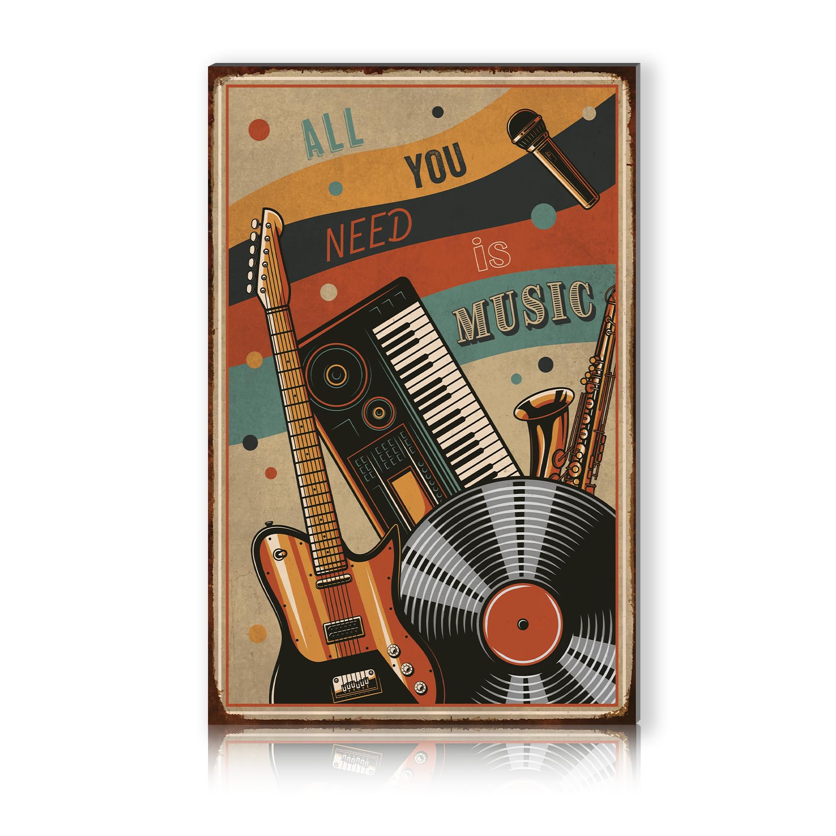 Finest Folia RV002 Aluminium Sign 30 x 20 cm Decorative Hobby Sign for Garden Living Room Garage Outdoor Decoration Retro Board Hobbies Weatherproof Robust Stable RV002 (12 Music)