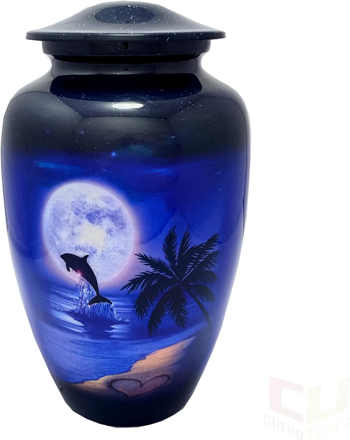 CUERO URNS Beautiful Dolphin with Moon Cremation Urn for