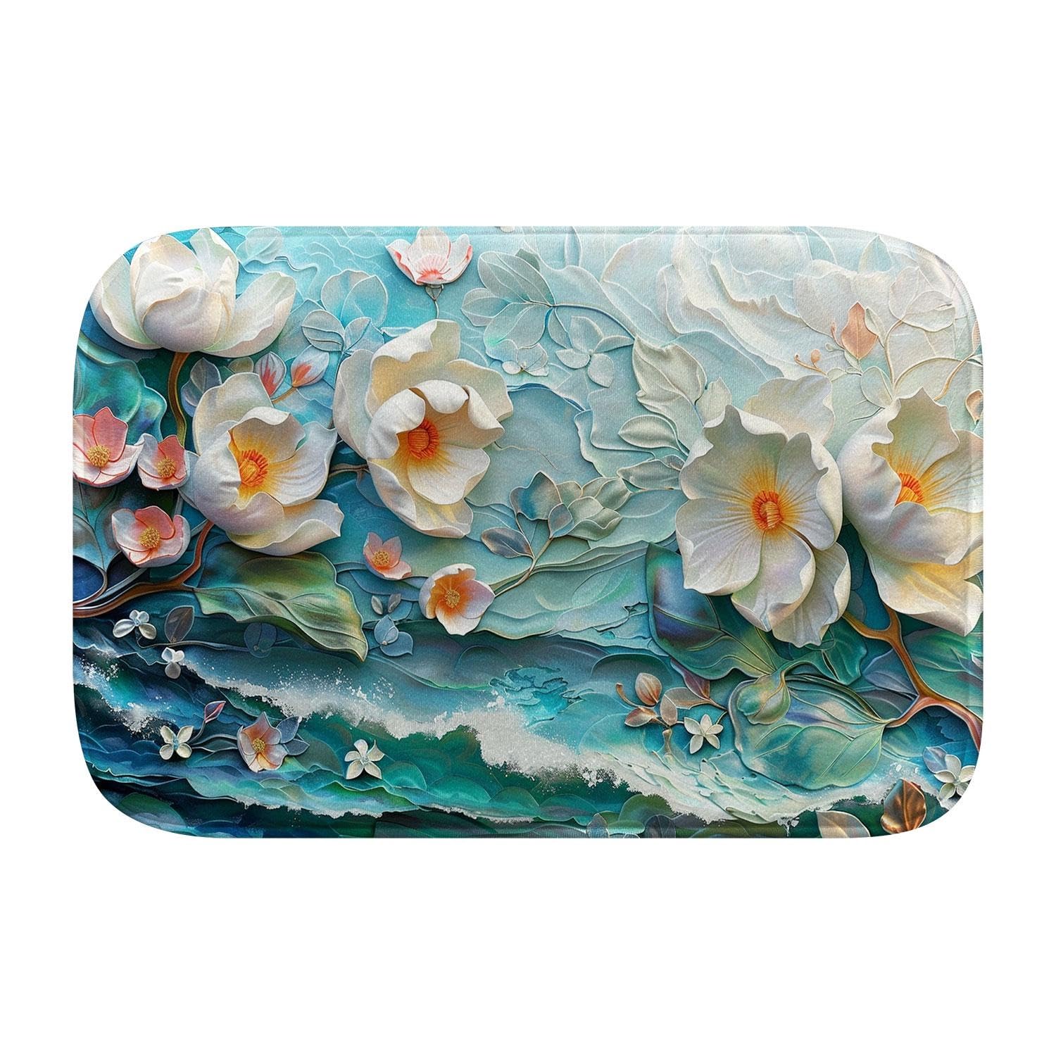 Tapis de bain 90x60 cm antidérapant et ultra absorbant lavable en machine