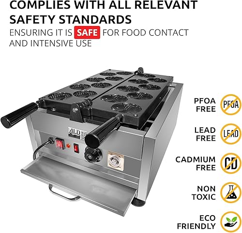 Miniatura 5 de ALDKitchen Taiyaki - Máquina para hacer gofres de pescado  Plancha de gofres Taiyaki de forma redonda con revestimiento antiadherente  8 piezas  110