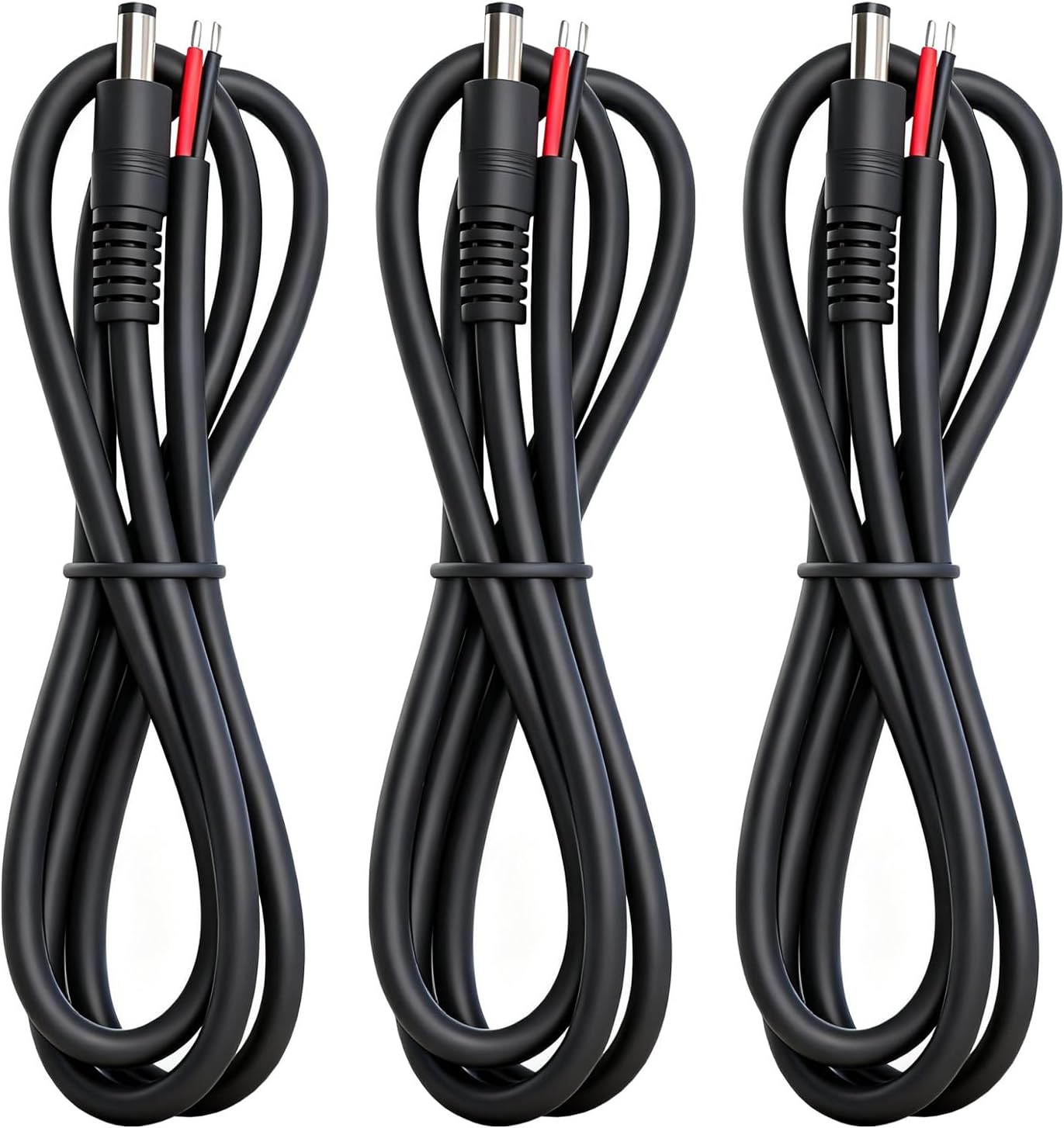 3.3ft 16AWG DC5525 Power Terminal Cable, DC 5.5mm×2.5mm Male Barrel Jack Connector, for CCTV Surveillance Camera, DVR, LED Light Strips, and Other DIY Power Cable Repairs,3-Pack