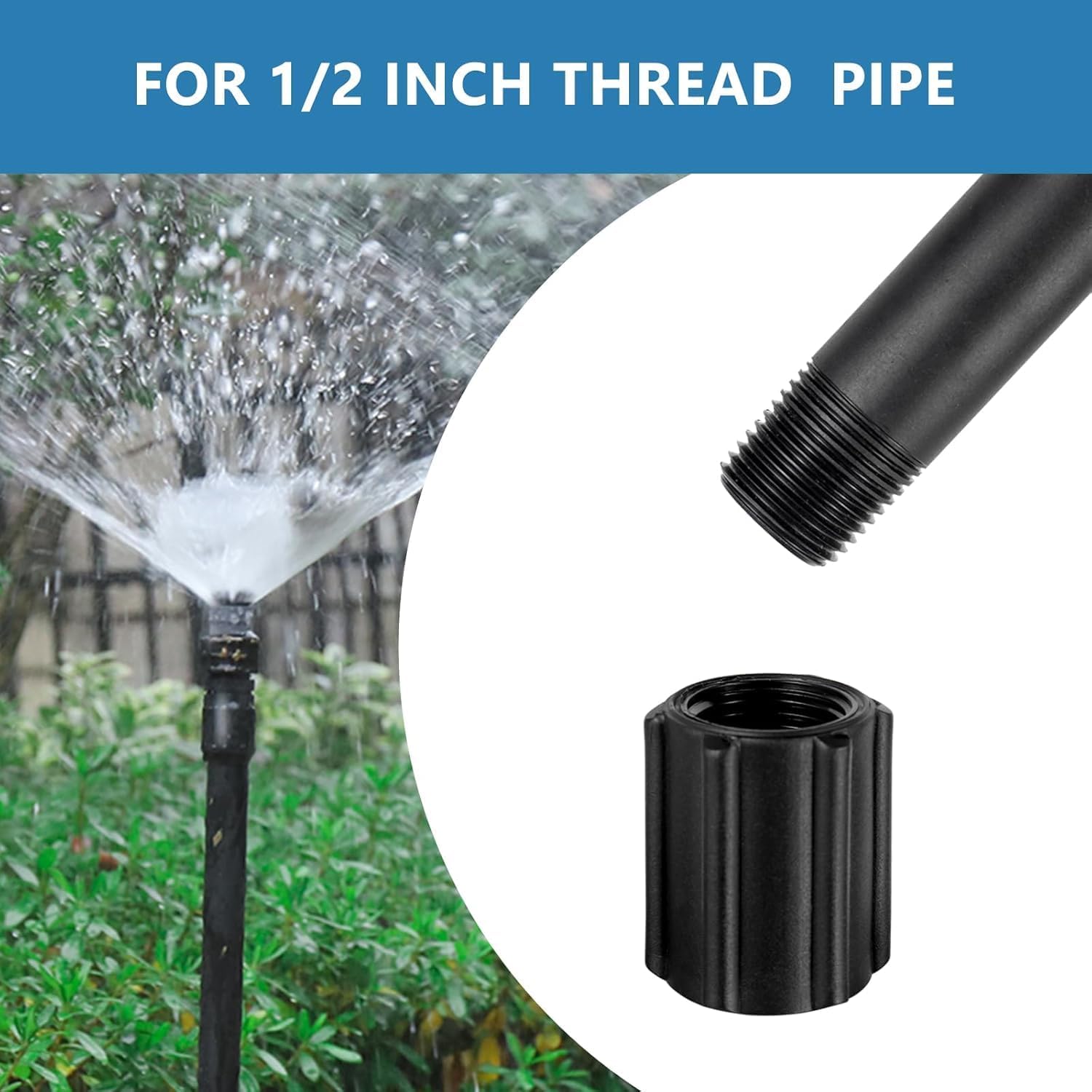 1/2 Inch Double Male Threaded Head Pipe Riser Multifunctional NPT Sprinkler Extensions 12Pc,12 Inch(NPT Sprinkler Extension)