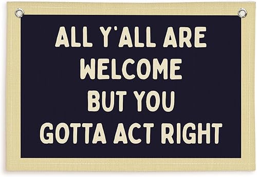 Miniatura 17 de Lacama Decoración retro de pared para dormitorio universitario, pancarta retro para colgar en la pared de la universidad con texto en inglés "All