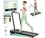Smart Treadmill with 9% Auto Incline, Hiking and Running Walking Pad Treadmills for Home Office, Treadmill with UREVO APP, AI Powered Music Course, HIIT Programs Synced to Scenic Route, One-Click Mute