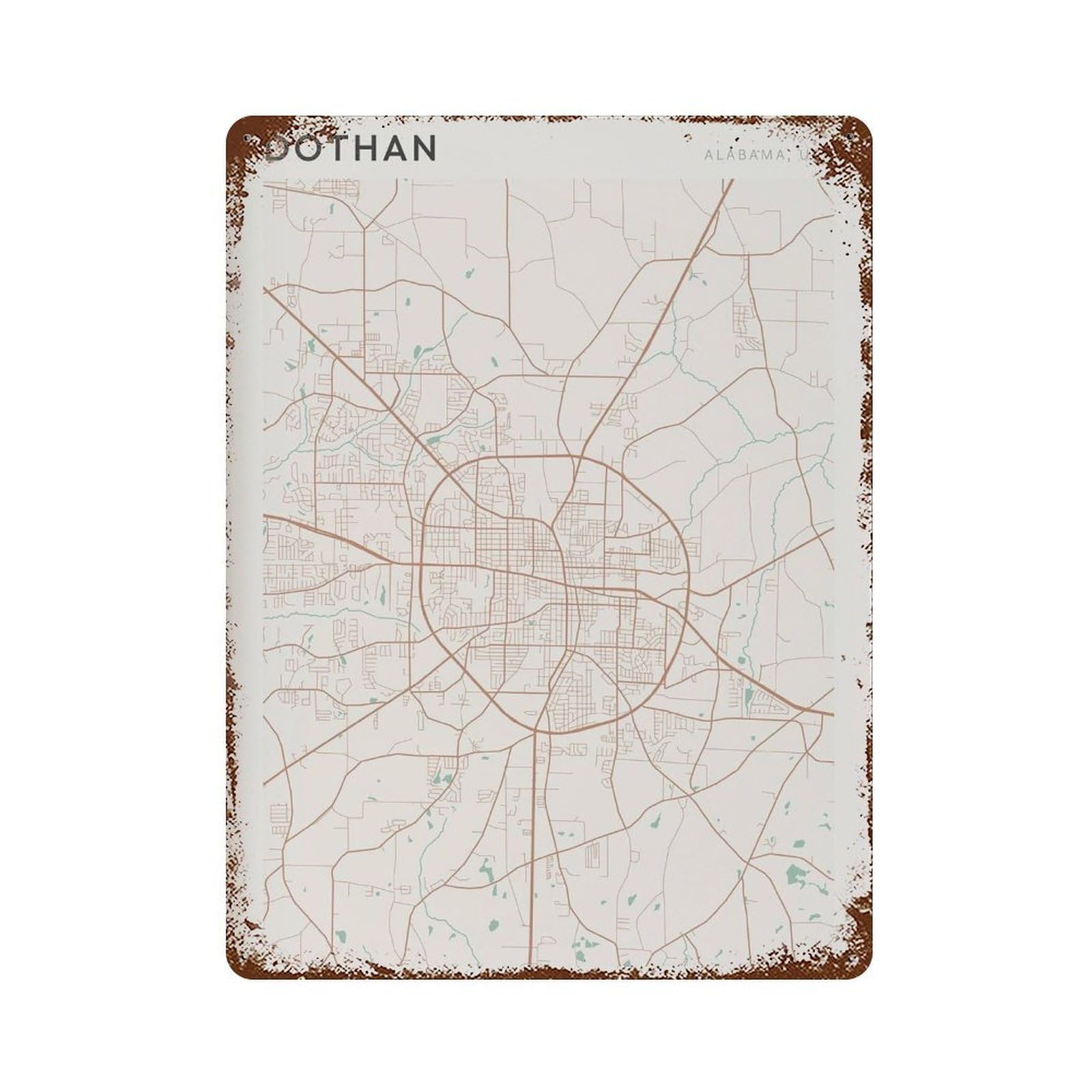 xiaoxiaoshen Dothan Map Alabama Travel Gift Farmhouse Decor (2) Wall Decor Art Metal Tin Poster Modern Home Decor Art Home Bar Shop Decorations Vintage Sign 40x30cm