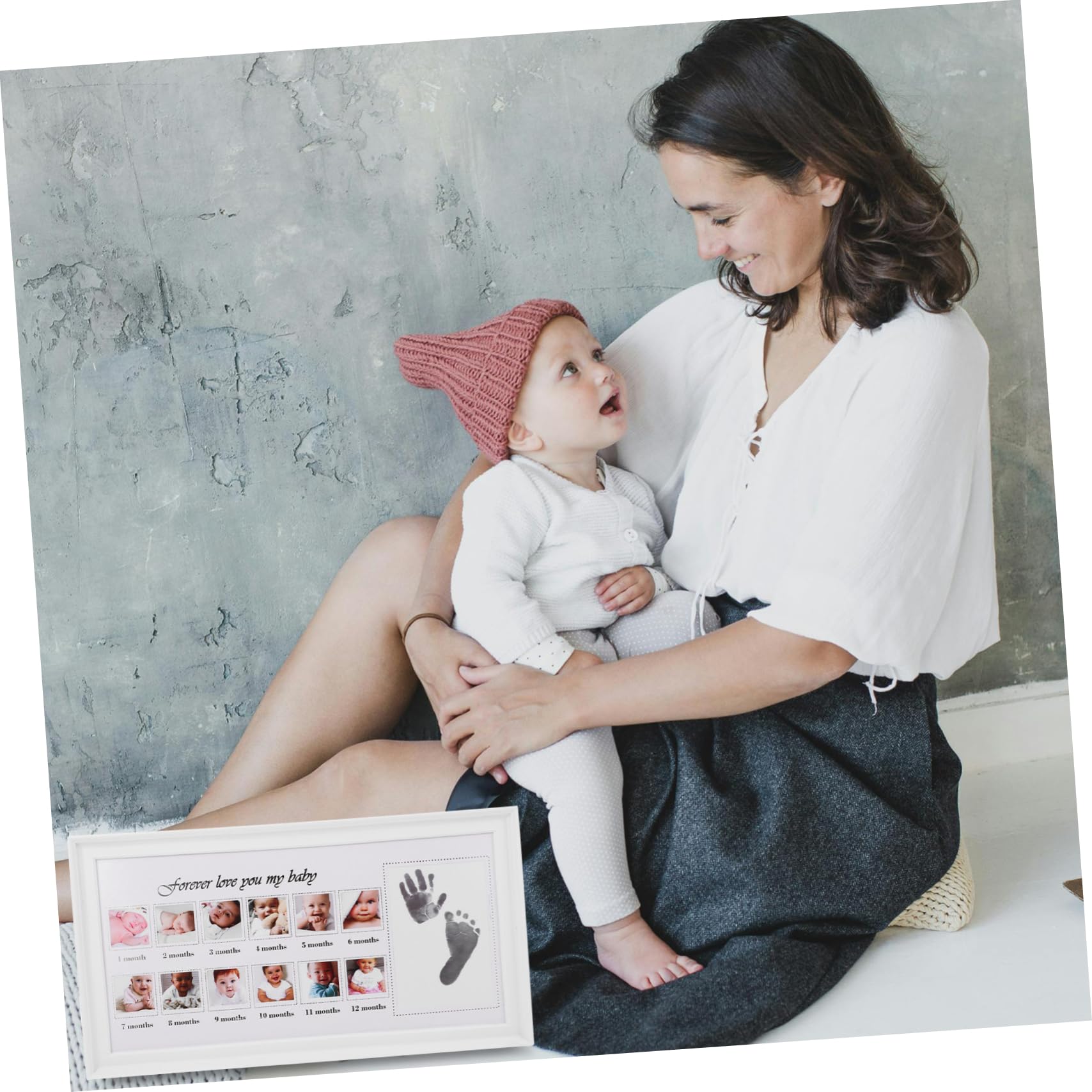 Marco de Fotos para Bebés 12 Meses Huellas y Crecimiento