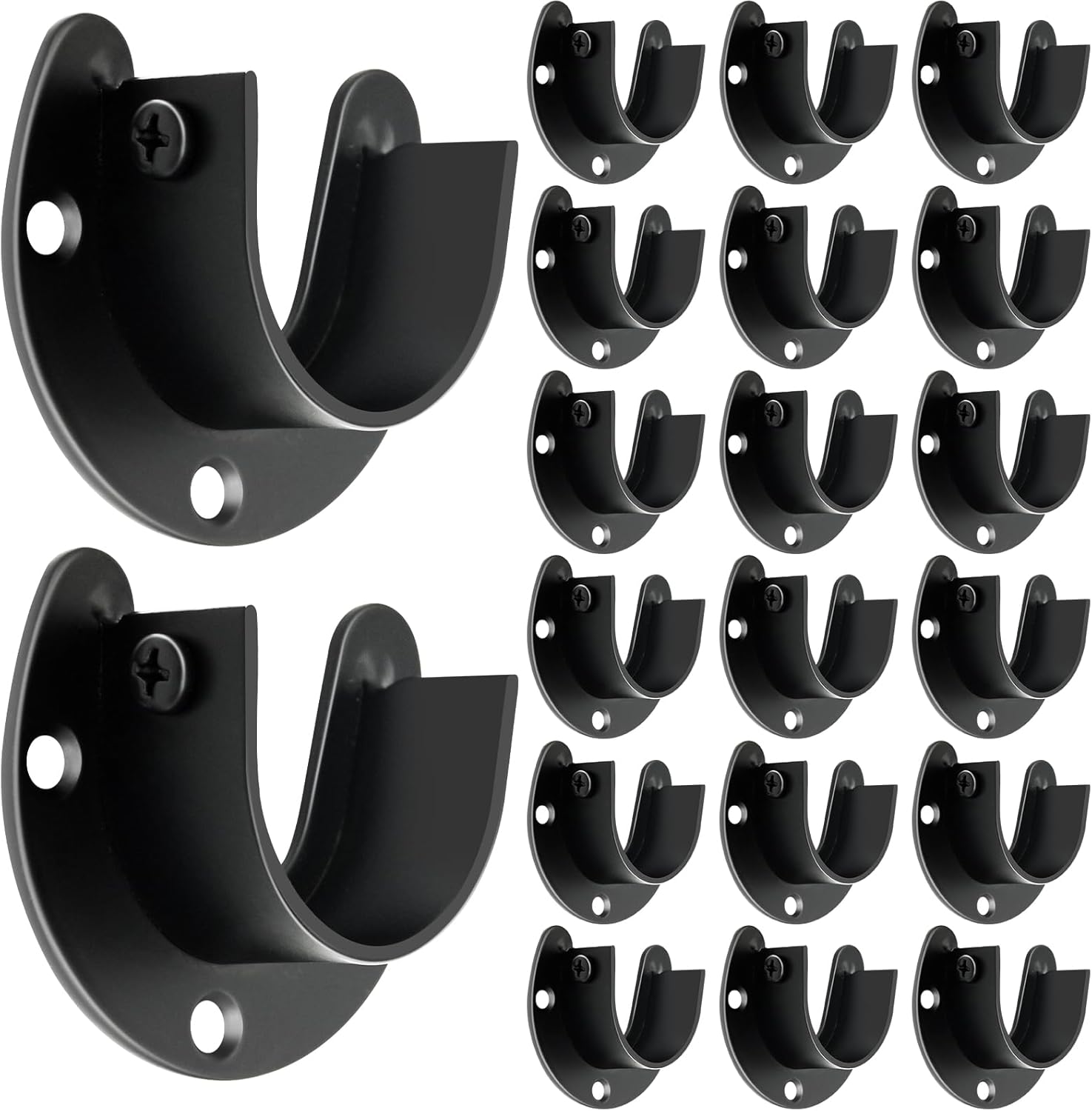 Closet Rod Bracket, (20 Pack) Heavy Duty Closet Rod Support