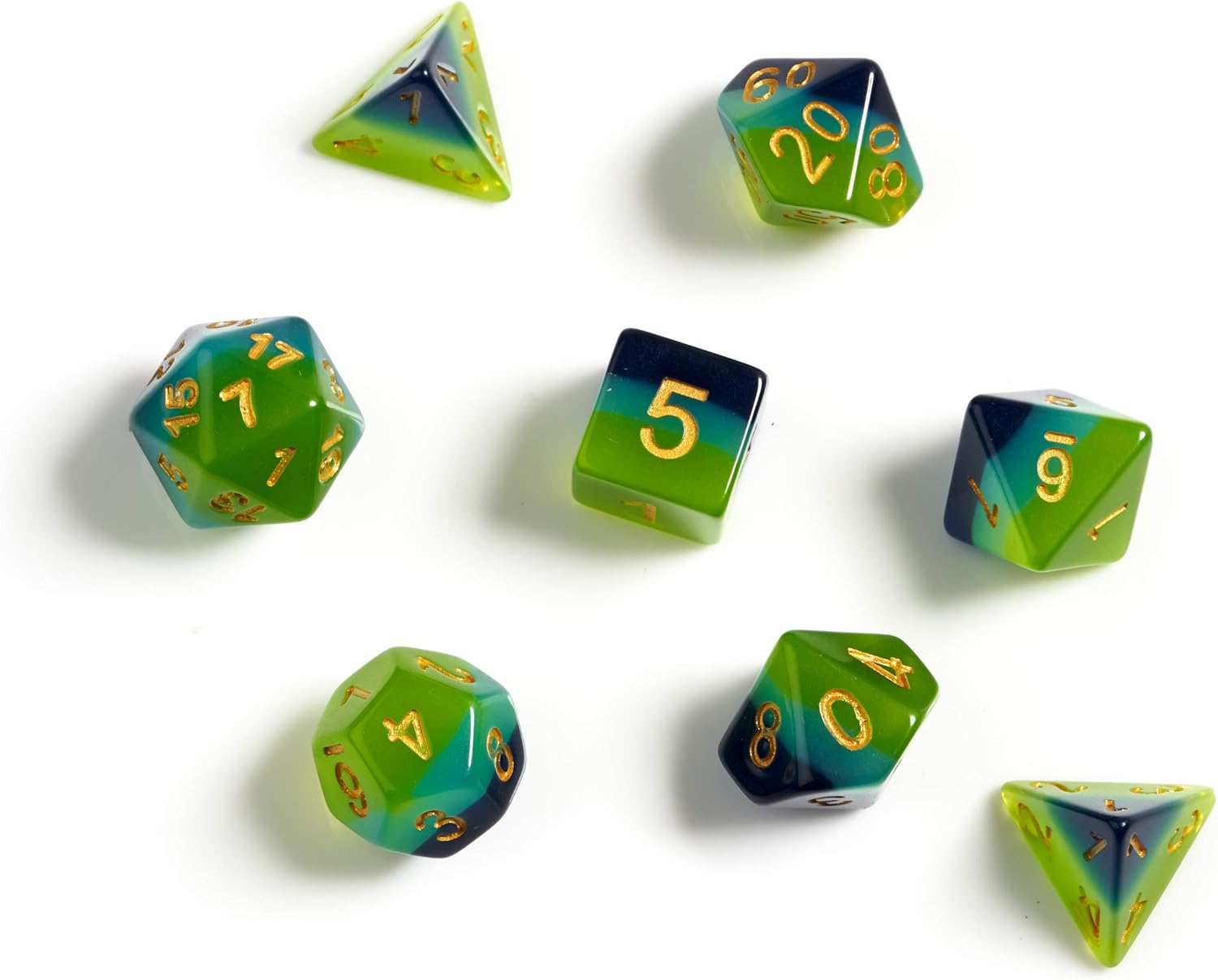 Sirius a Dice Green + Blue Translucent Dice Set