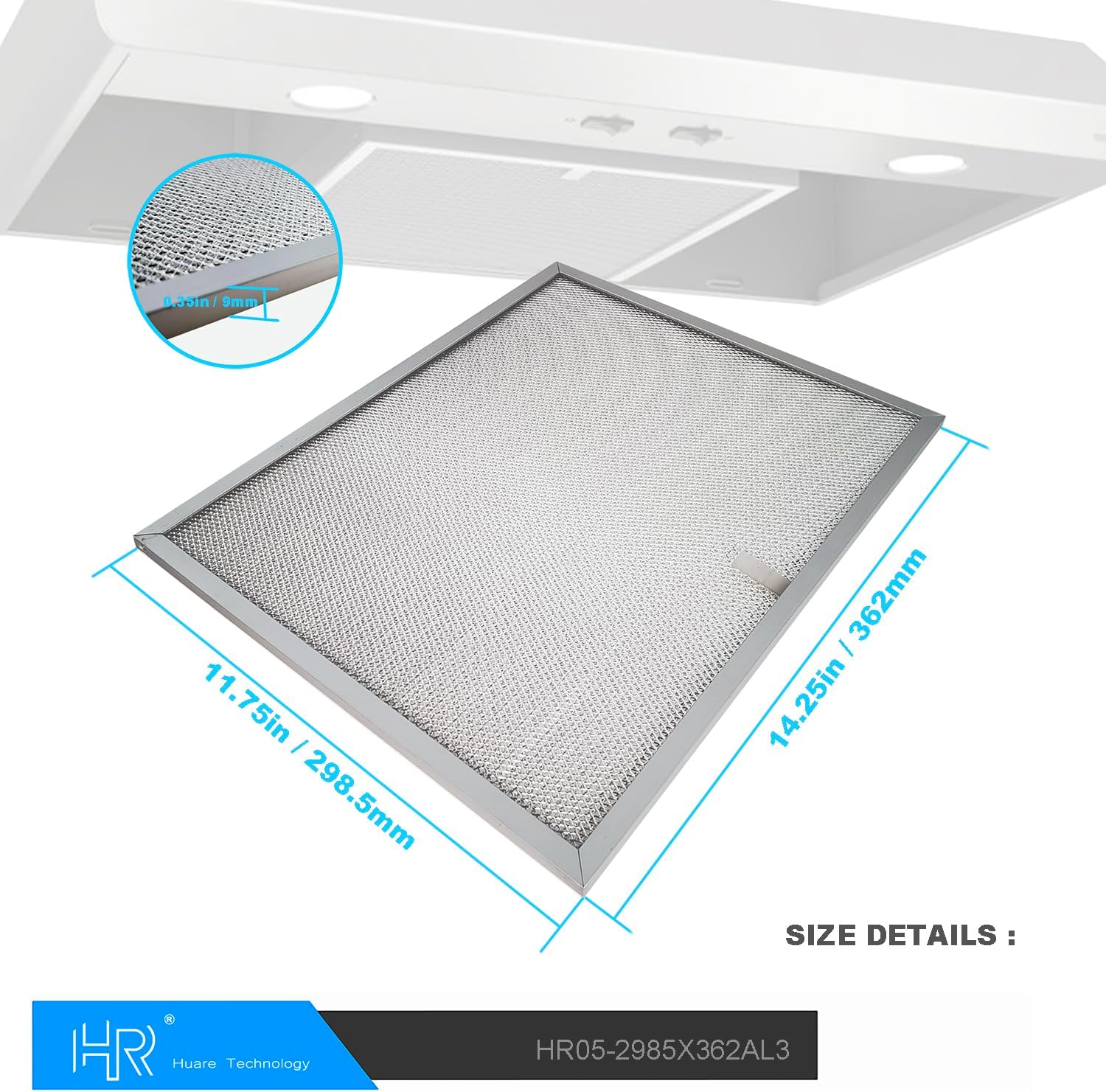 HR Huare Technoloy BPS1FA30 Range Hood Filter for Broan NuTone 99010299 S99010299 BPS2FA30 AP3378953, Fits QS1 QSE1 QS130 WS1 WS130, Kenmore 31602 31604 31605 31607 31608, 11.75x14.25x0.35 In, 2 Pack