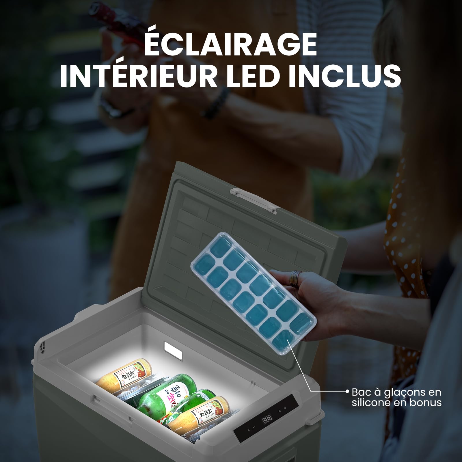Alpicool GC40 37L Réfrigérateur de Voiture, Glaciere Electrique Portable Neuve 2026,12V/24V DC 100-240V AC,Glacière à Compression pour Camping,Voyage en Voiture,-20℃-20℃,Plateau à Glaçons Offert