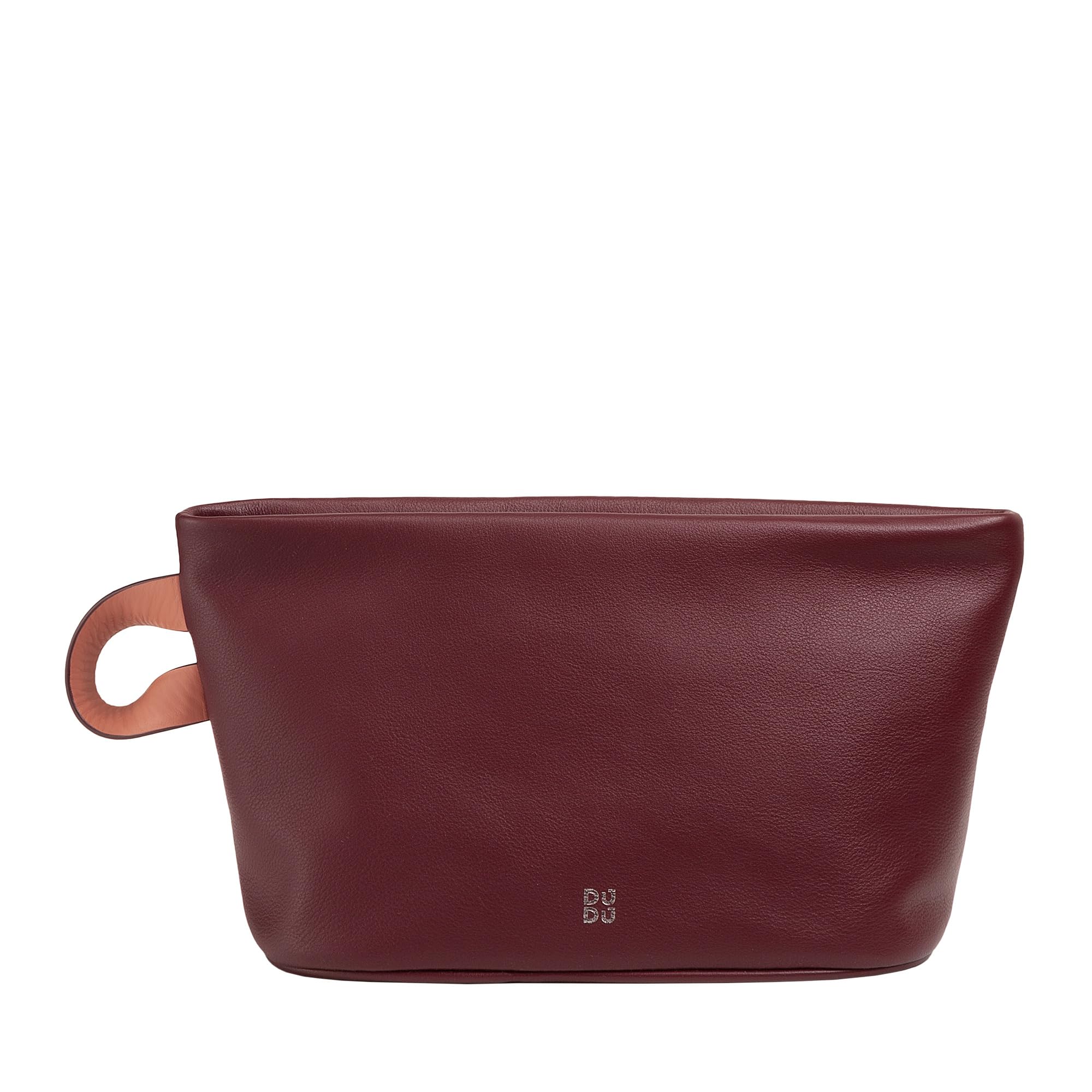 DUDU Leder Kosmetiktasche mit Reißverschluss, große Kosmetiktasche in leuchtenden Farben, ideal für Reisen, Fitnessstudio, Spa, Wasserabweisende Innenausstattung Burgundy