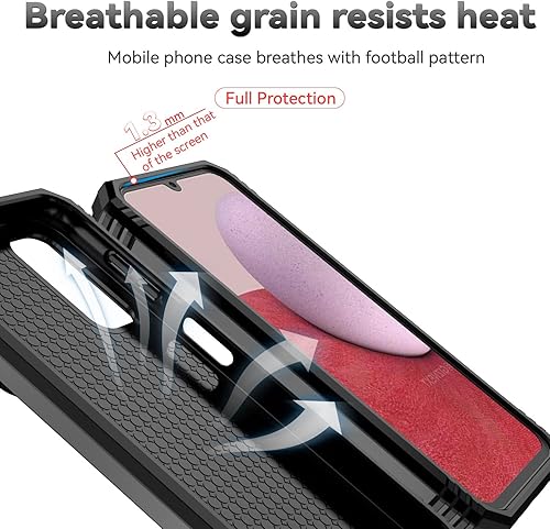 Miniatura 5 de SunStory Funda para Samsung Galaxy A14 5G con protector de pantalla HD, cubierta de cámara deslizante y soporte, funda para Samsung A14 5G grado