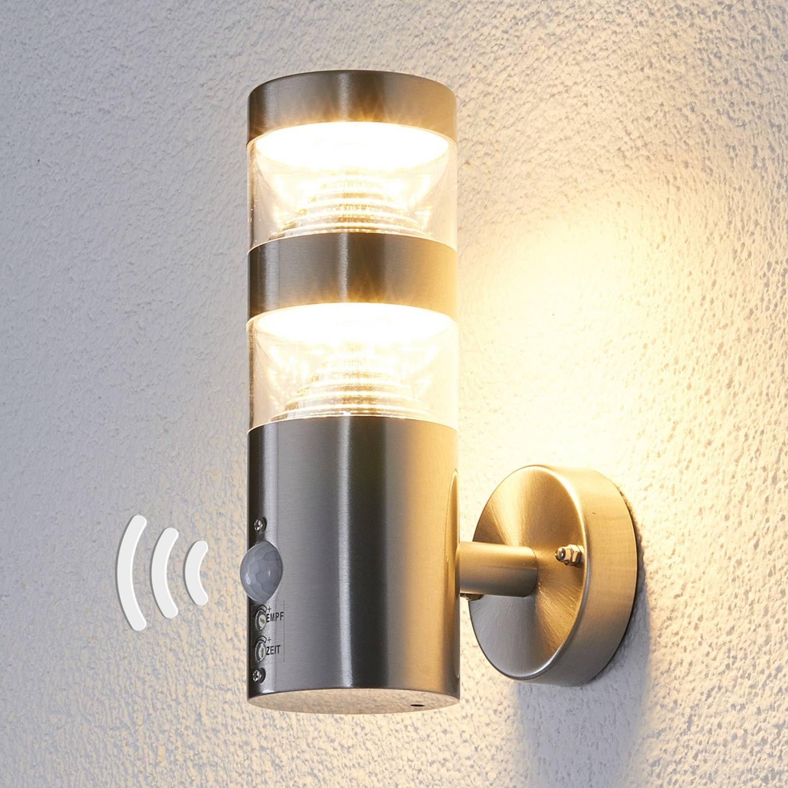 Lindby LED Applique Exterieur Lanea (Moderne) en Gris Inox, Murale Luminaire Lampe Jardin Eclairage d’exterieur