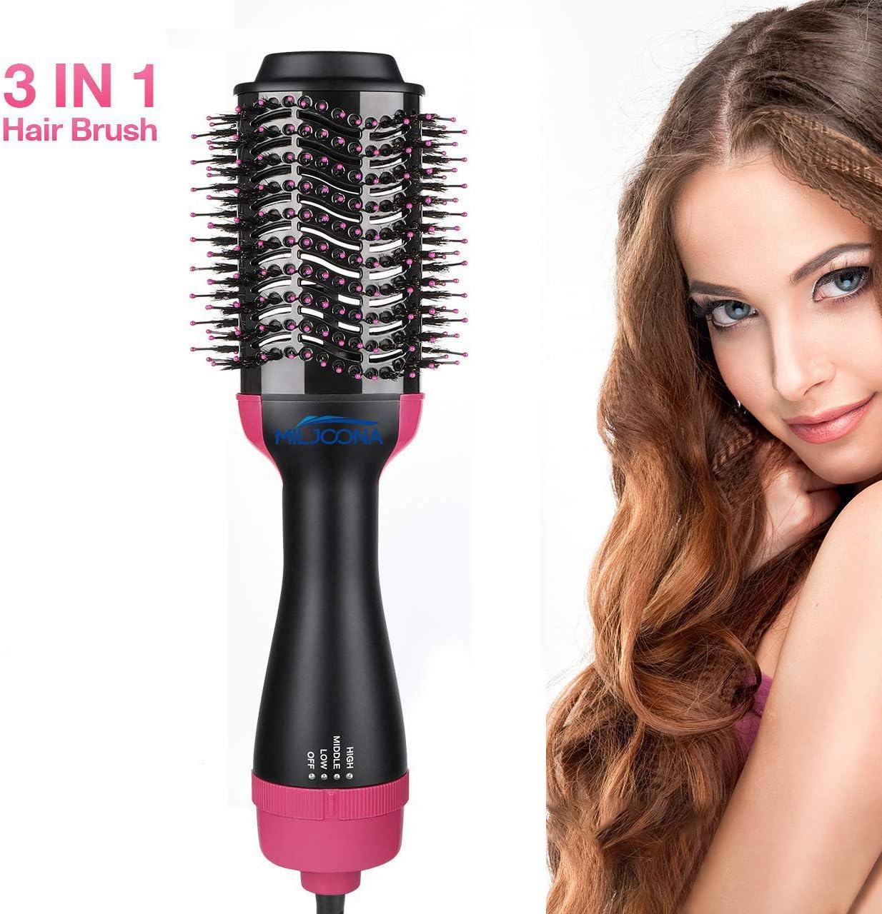 Hot Air Hair Brush Dryer, One-Step Hair Dryer Styler and Volumizer for Women/Men and Straightener Brush Fast Hair Styling for All Hair Type with 2 Speed Plus Cool Setting