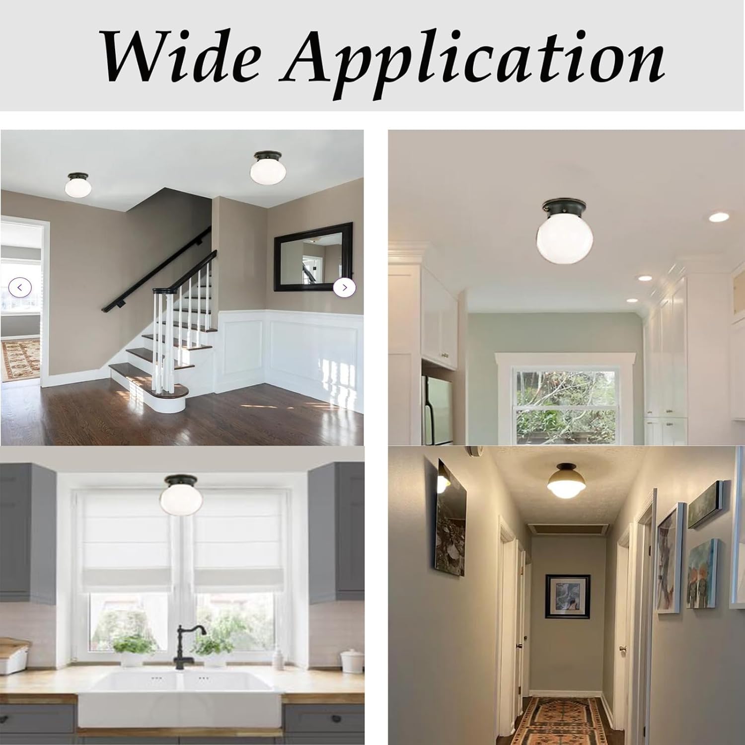 Wired Flush Mount Ceiling Fixture Kit with On/Off Pull Chain Switch,3-1/4"Fitter Glass Shade Holder Set,Flush Mount Wired Fixture Holder Kit,4-3/4" Diameter x 3" Height (Antique Brass)