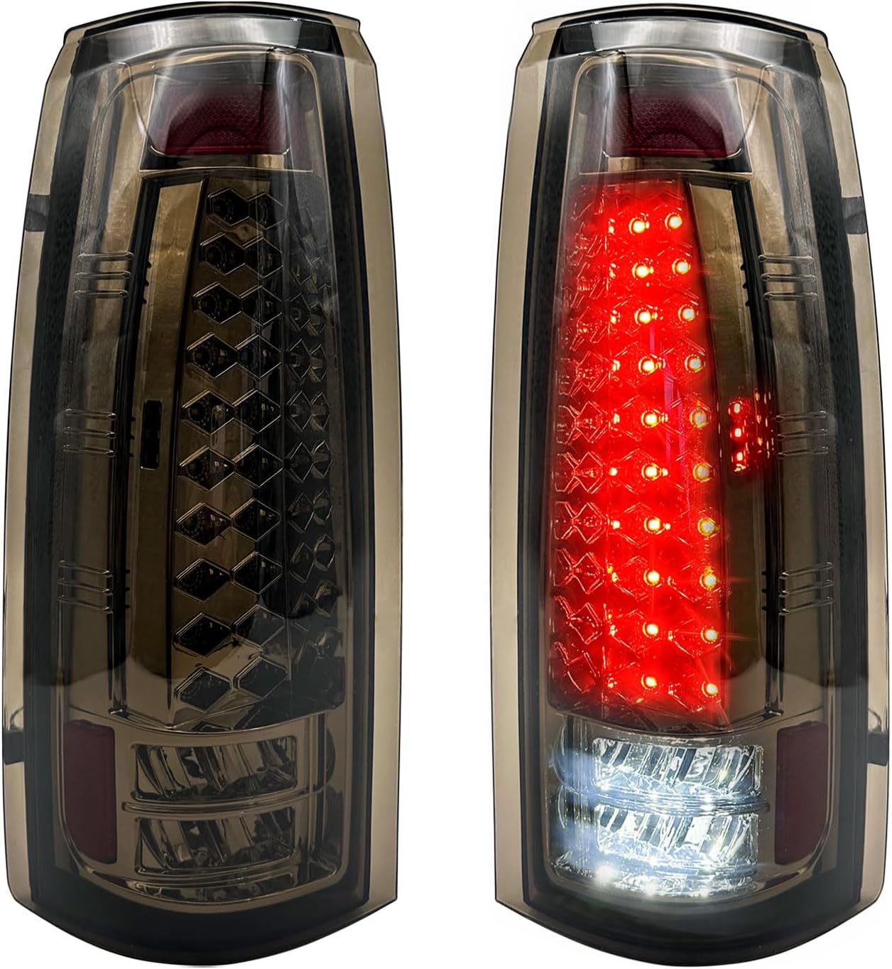 Shocklight 2Pcs LED Tail Lights Compatible With 1988-1999 Silverado/GMC Suburban Tahoe Pickup Truck w/Running Lights Turn Signal Brake Lights Reverse Lights Driver and Passenger Side