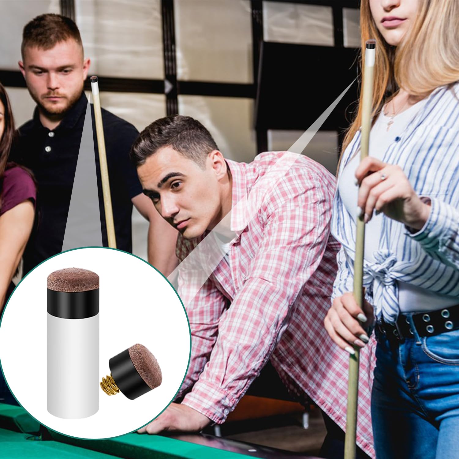 20 Punte Per Stecca Da Biliardo - Diametro 12mm, Con Morsetti, Ricambi Professionali - Foto 10