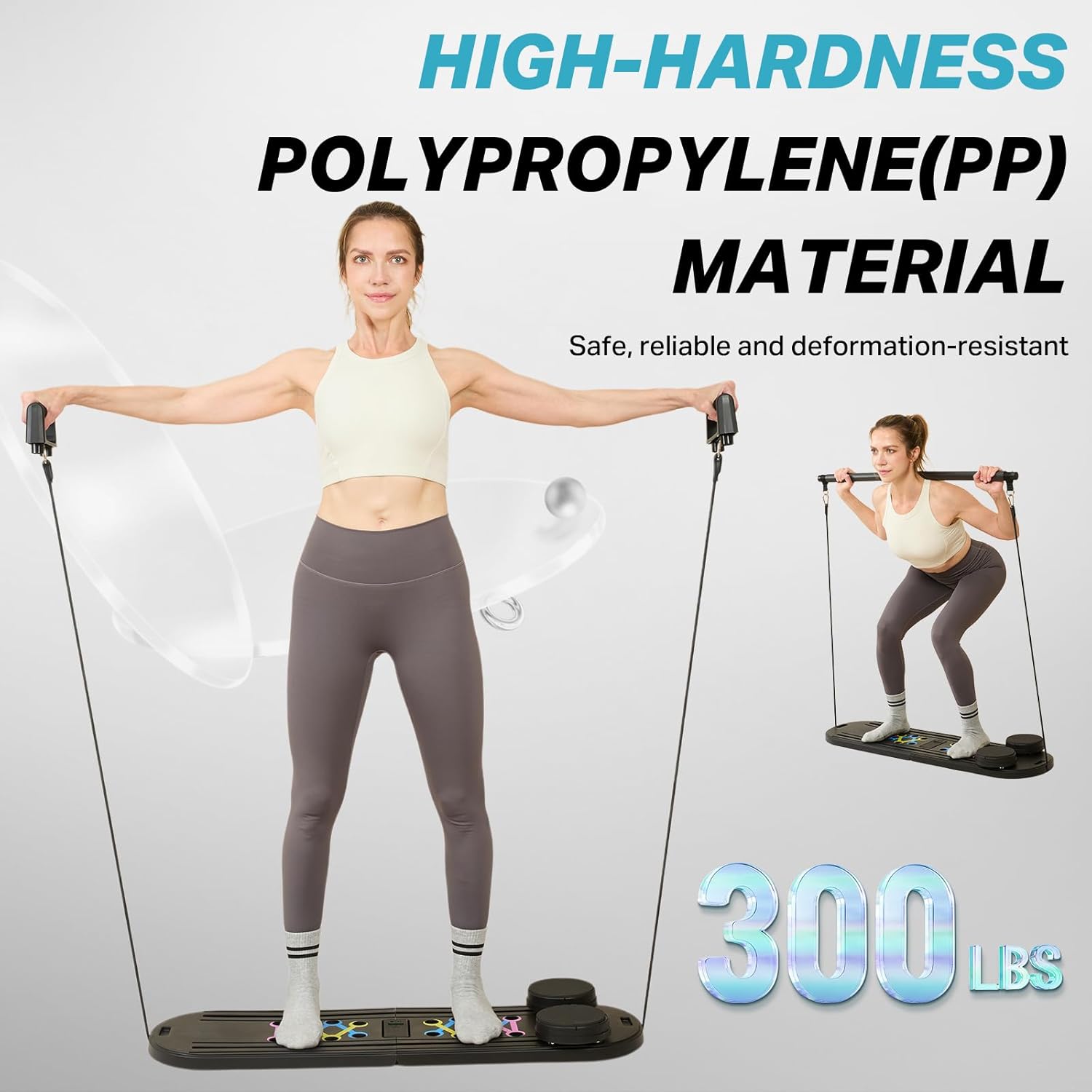 Pilates Board, Pilates Reformer Set, Multifunctional Abdominal Board Ab Core Trainer Home Workout Equipment