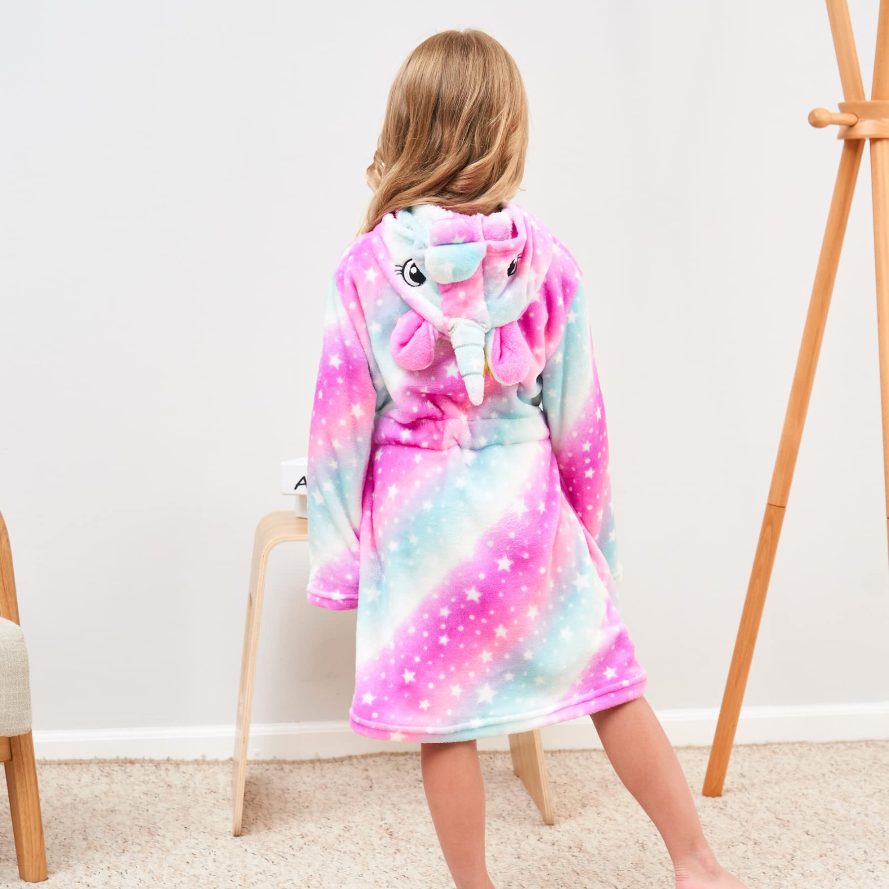 Ceruwum Albornoz de Unicornio para Niñas Batas de Vellón Suave con Capucha