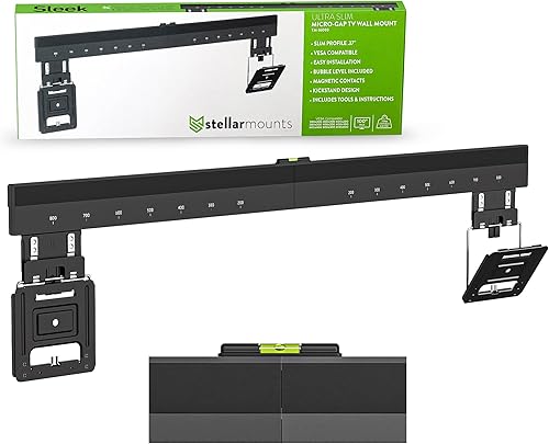 Soporte de pared ultra delgado para televisores de 43 a 100 pulgadas, Vesa 200 x 200-800 x 600, 165 libras, solo perfil .37, soporte, contactos