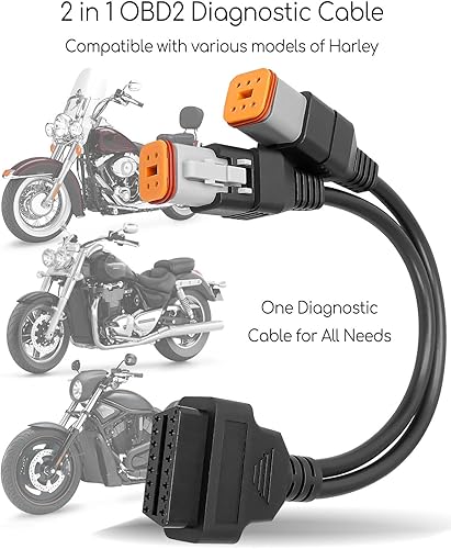 Miniatura 2 de Adaptador de diagnóstico OBD2 de motocicleta apto para Harley, 4pin+6pin 2 en 1 conector funciona con muchas herramientas de diagnóstico de