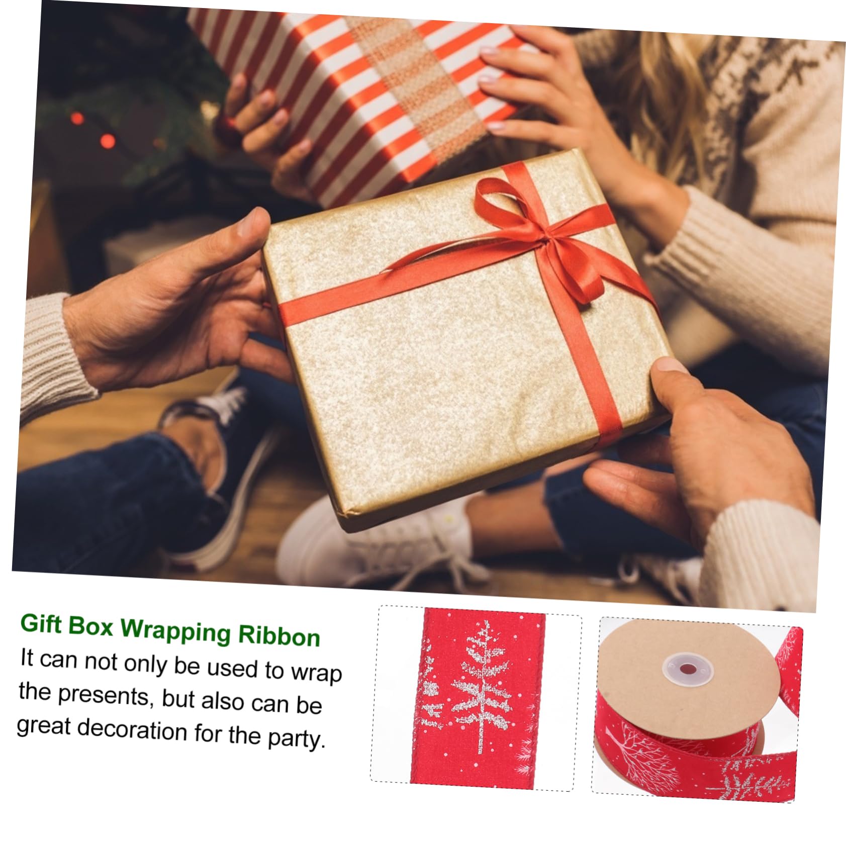 NUOBESTY 3rollen Weihnachtliches Dekorationsband Weihnachtsmuster-ribbon Für Bastelarbeiten Geschenkverpackungen Und Weihnachtsbaum-dekorationen Farbenfroh Und Langlebig Für Kreative