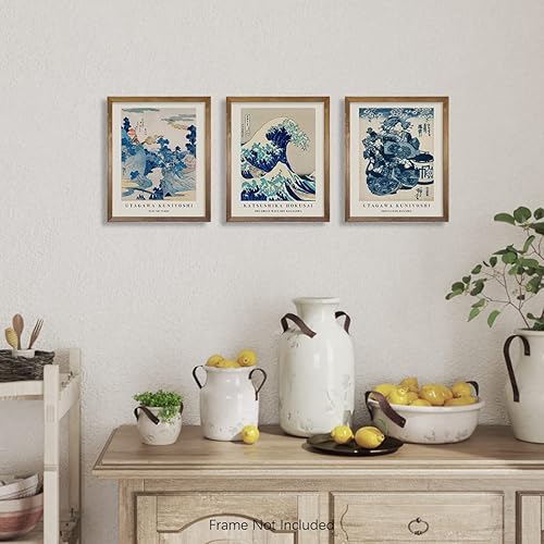 Miniatura 3 de Arte de pared japonés  Póster estampado de la gran ola Hokusai  Decoración clásica de pared Kanagawa  Decoración japonesa para el hogar  Imágenes