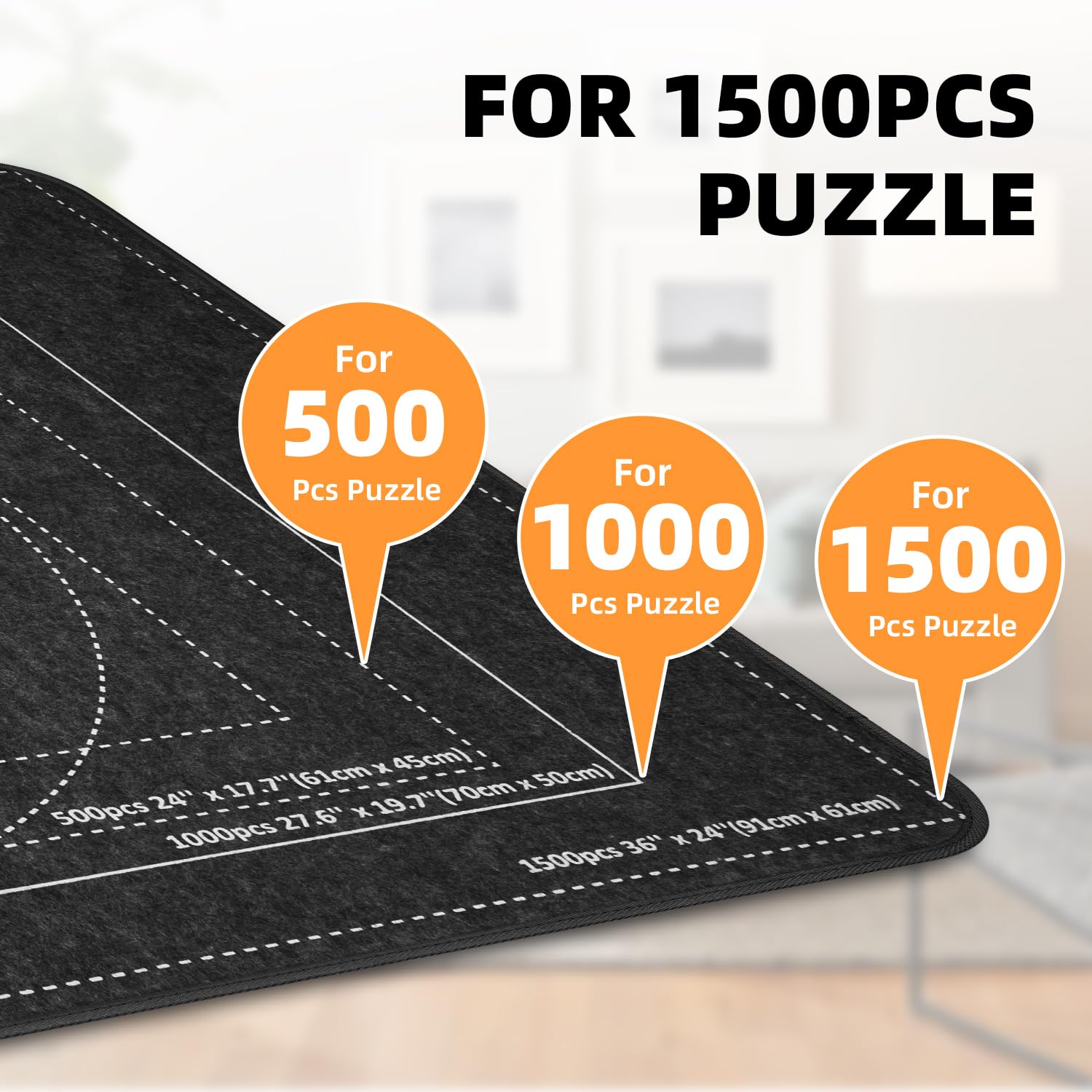 MOZOOSON Jigsaw Board 1500 Pieces Puzzles, Foldable Puzzle Board