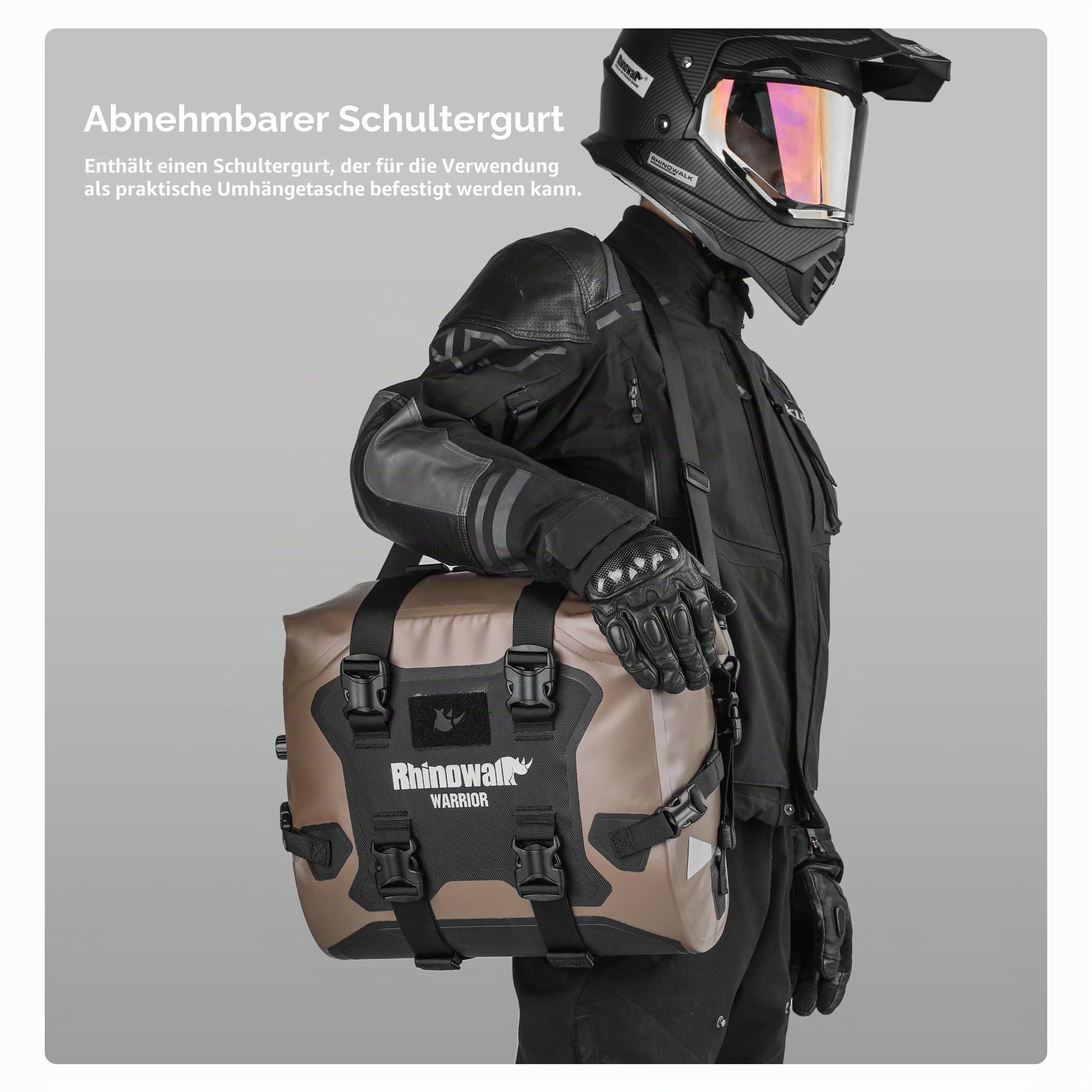 Motorrad Seitentasche Wasserdicht mit Schnellverschluss 24–42L Erweiterbare Motorrad Satteltasche für Gepäckträger Hecktasche Hinterradtasche