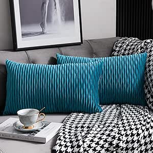 Amazon Dezene Turquoise Throw Pillow Cases 12x20 2 Pack 12x20